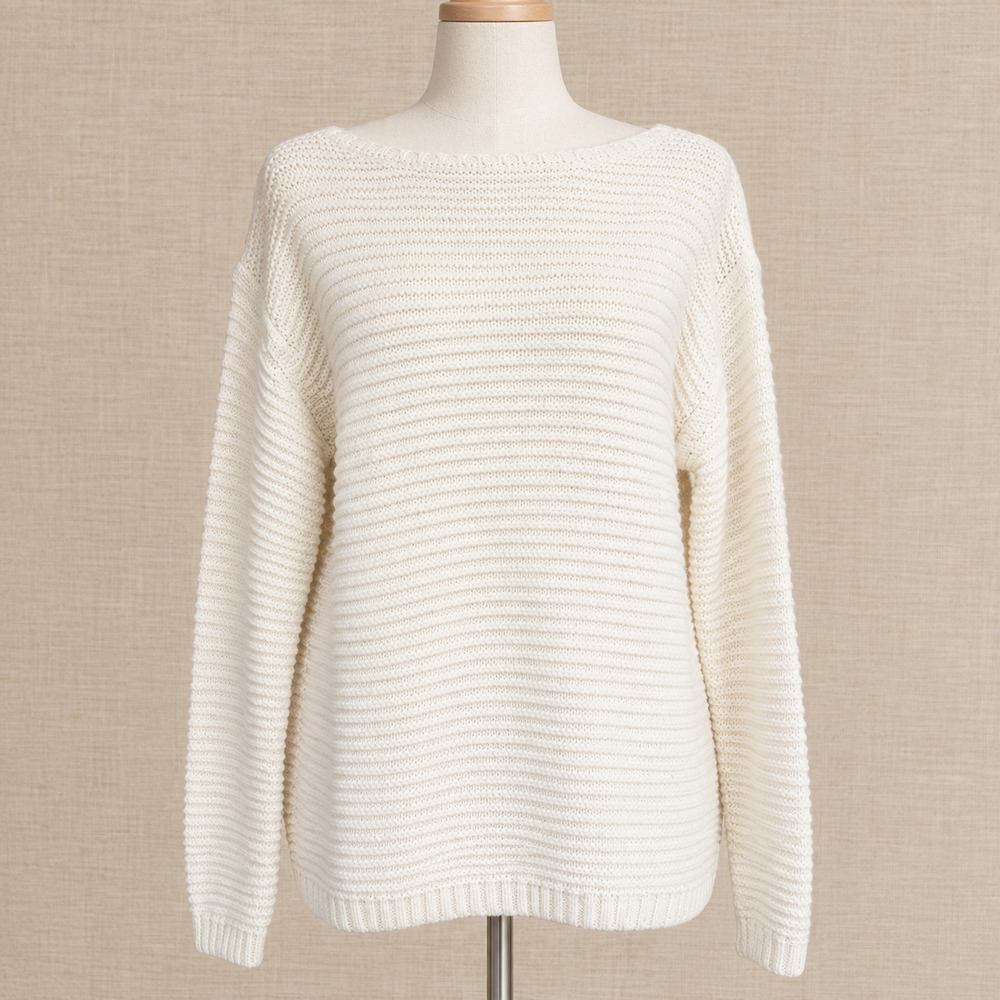 HIHO Tortola BVI Cream Alpaca Blend Knit Sweater | Women's M | Made in Peru